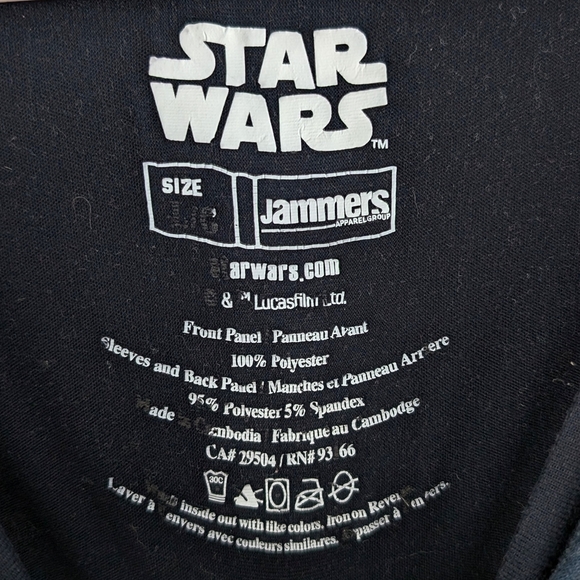 Star Wars Women's Navy Long Sleeve Tee with Yoda ~ Size Large - Picture 7 of 7